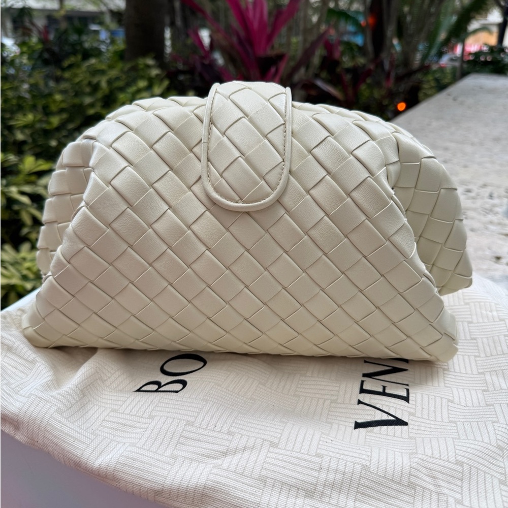 Bottega Veneta pouch lauren 1980 Ivory Cream Woven Wristlet - Picture 3 of 8